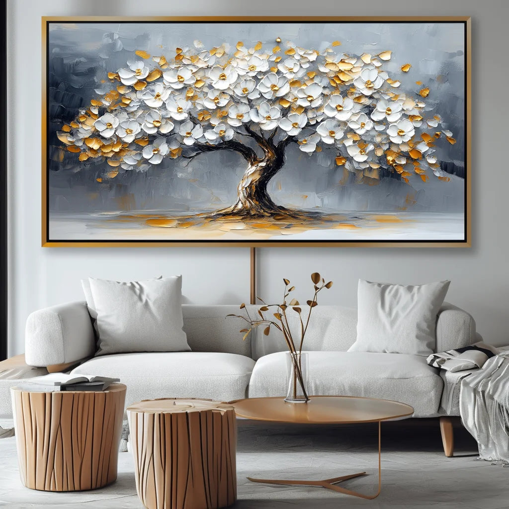 Multicolor Blossom Symphony-Modern Interior Design Tree Of Life Texture Wall Art - Artwallpainting