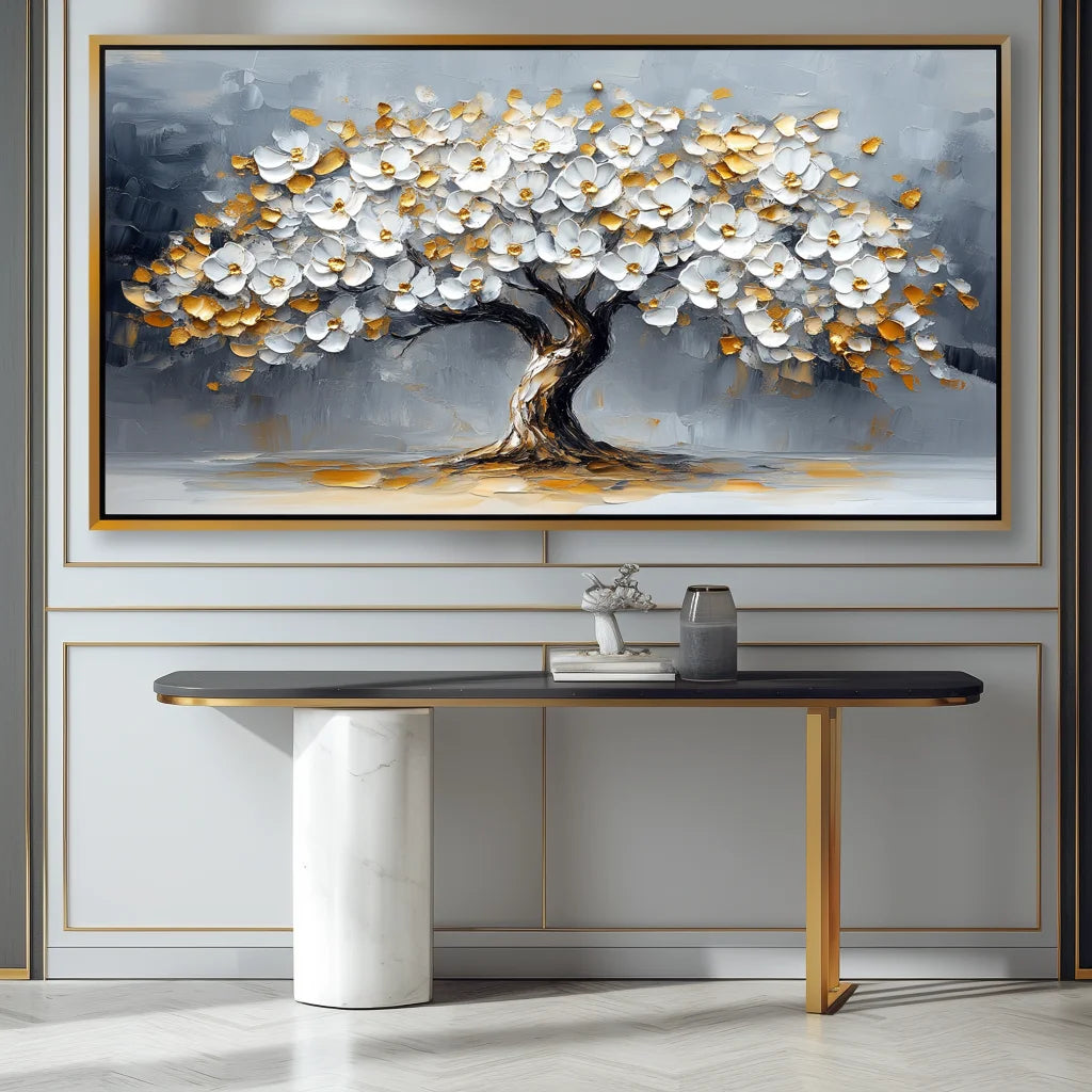 Multicolor Blossom Symphony-Modern Interior Design Tree Of Life Texture Wall Art - Artwallpainting
