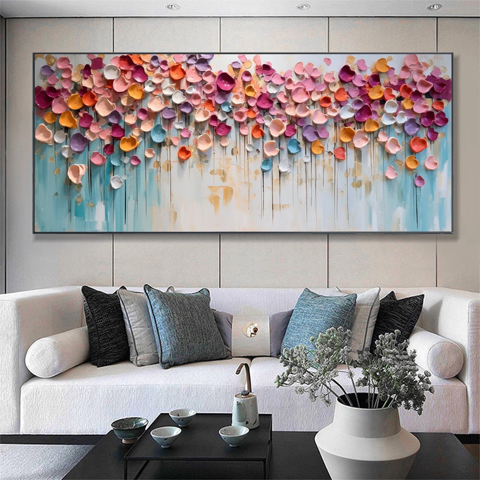 Multicolor Blossom Symphony Canvas Painting For Home Decoration - Artwallpainting