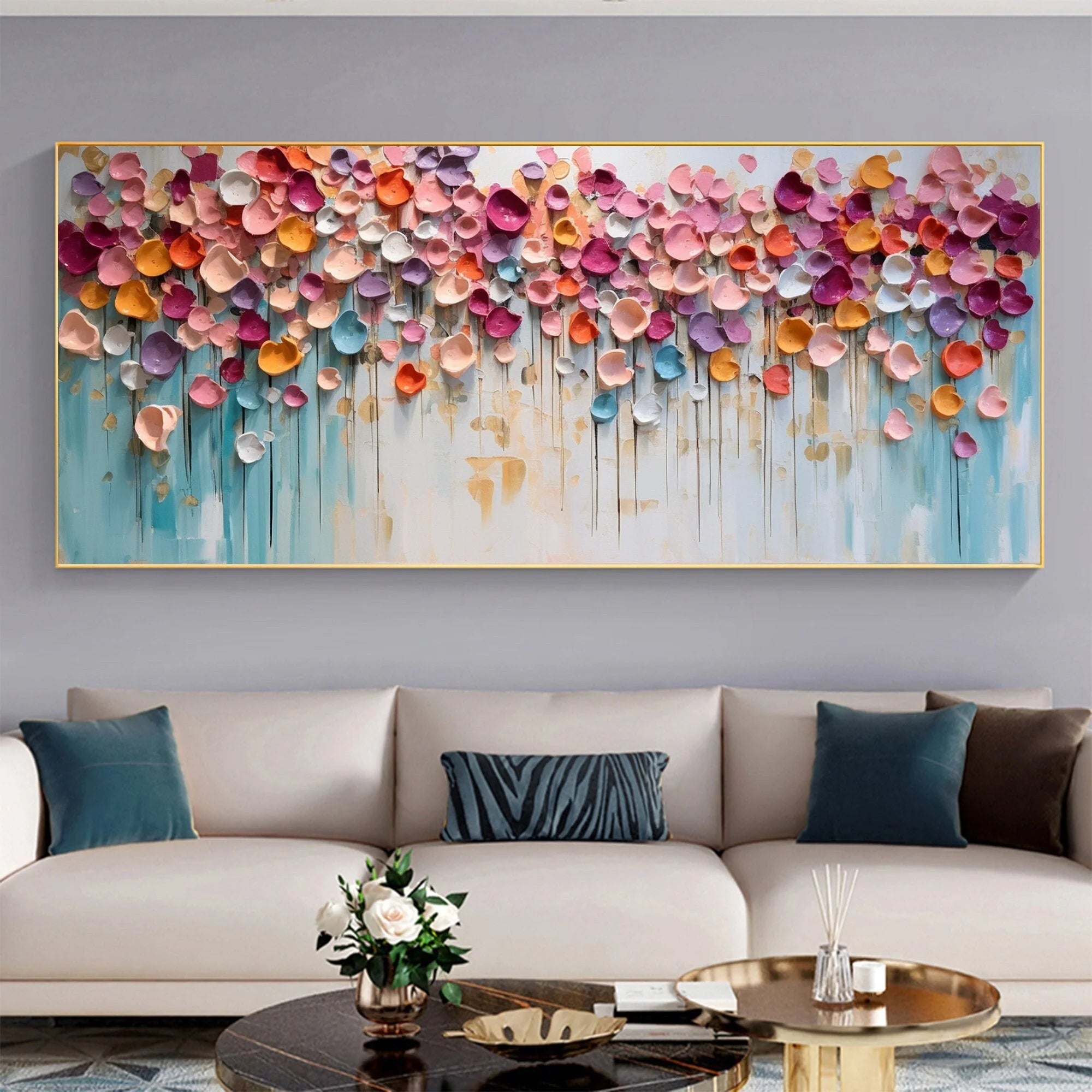 Multicolor Blossom Symphony Canvas Painting For Home Decoration - Artwallpainting