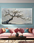 Multicolor Blossoms In Serenity-Modern Interior Design Texture Sculpture Plum Bone Wall Art - Artwallpainting