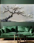Multicolor Blossoms In Serenity-Modern Interior Design Texture Sculpture Plum Bone Wall Art - Artwallpainting