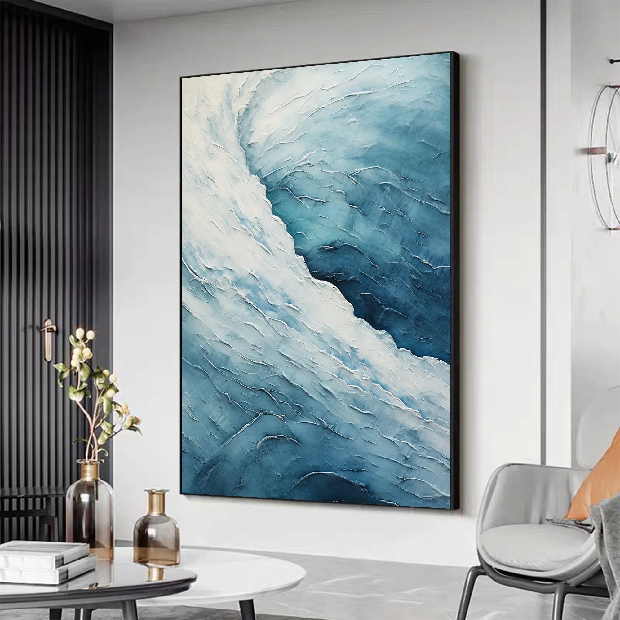 Multicolor Blue Abyss - Abstract Oceanic Textured Wall Art - Artwallpainting