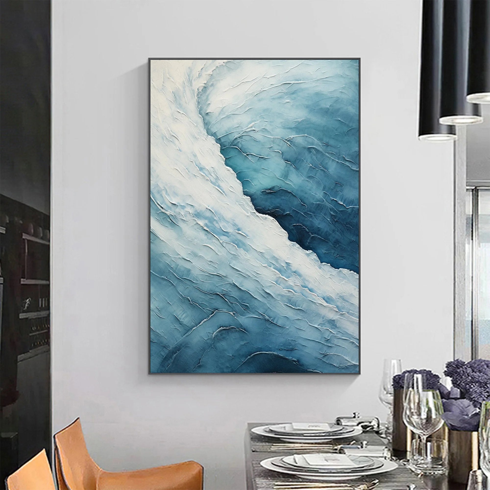 Multicolor Blue Abyss - Abstract Oceanic Textured Wall Art - Artwallpainting