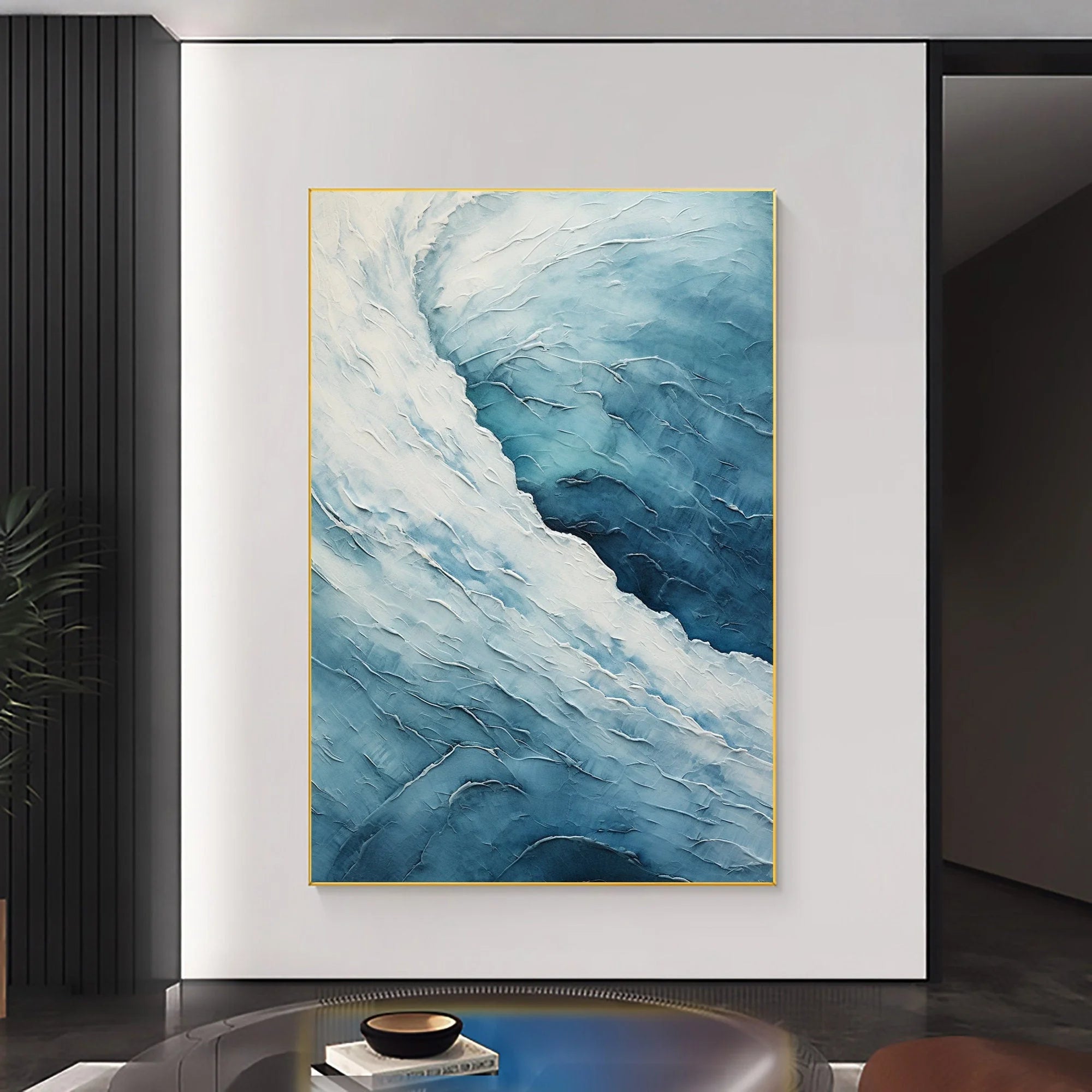 Multicolor Blue Abyss - Abstract Oceanic Textured Wall Art - Artwallpainting