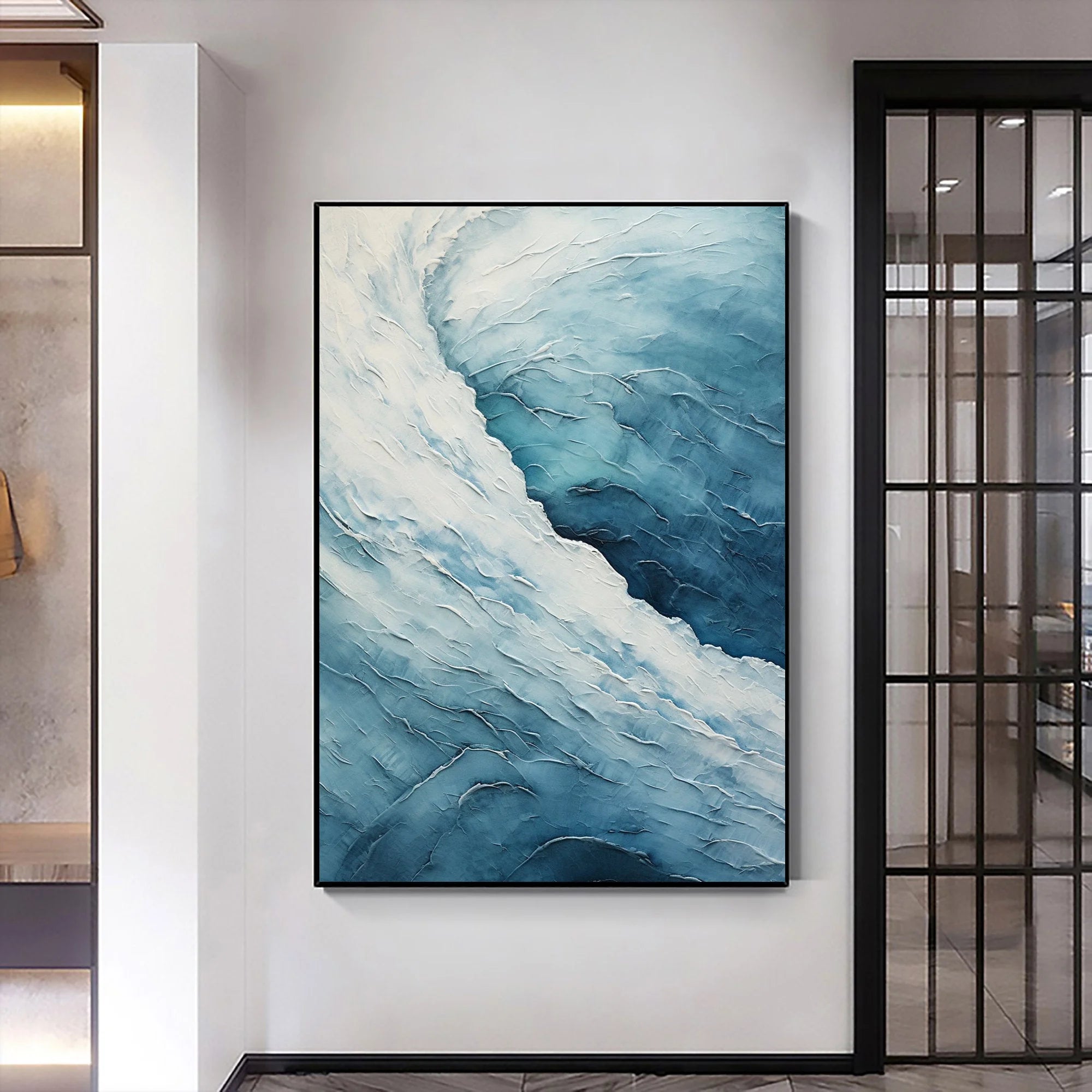 Multicolor Blue Abyss - Abstract Oceanic Textured Wall Art - Artwallpainting