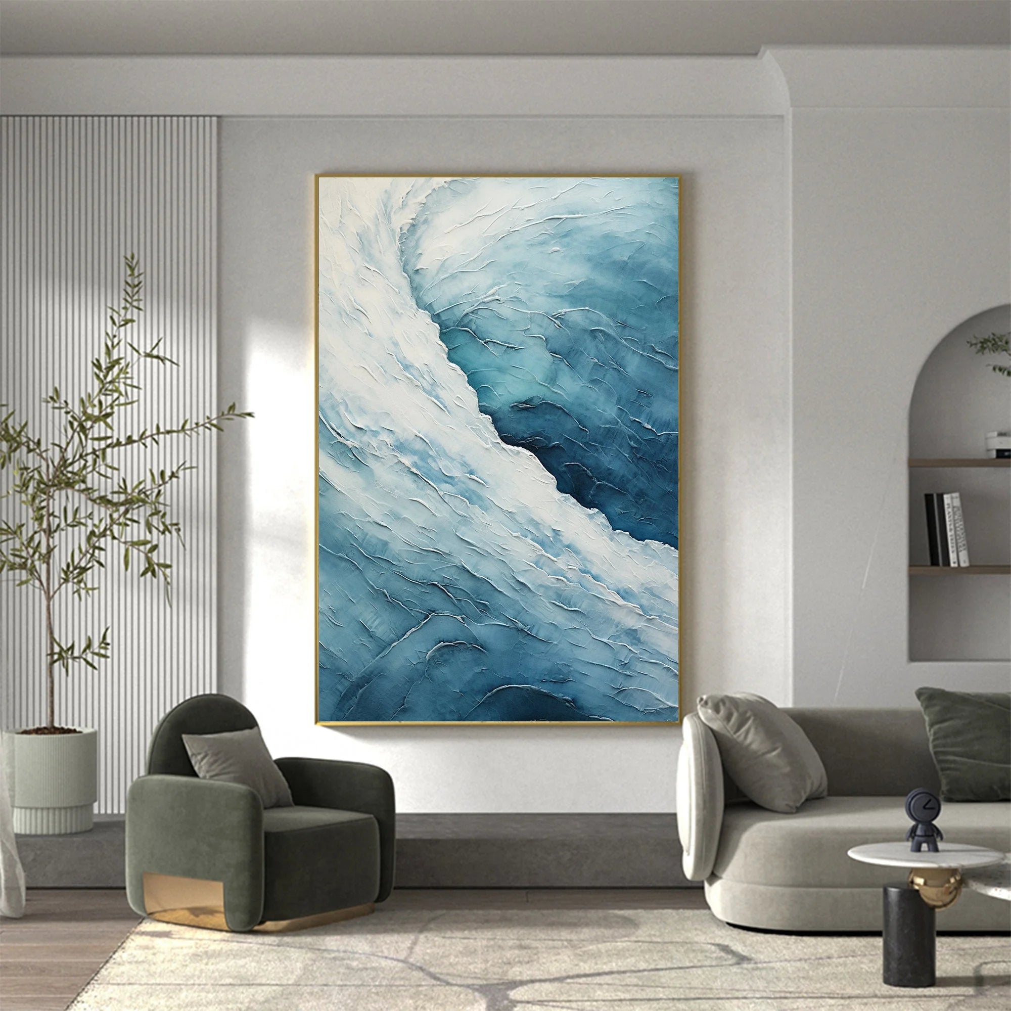 Multicolor Blue Abyss - Abstract Oceanic Textured Wall Art - Artwallpainting