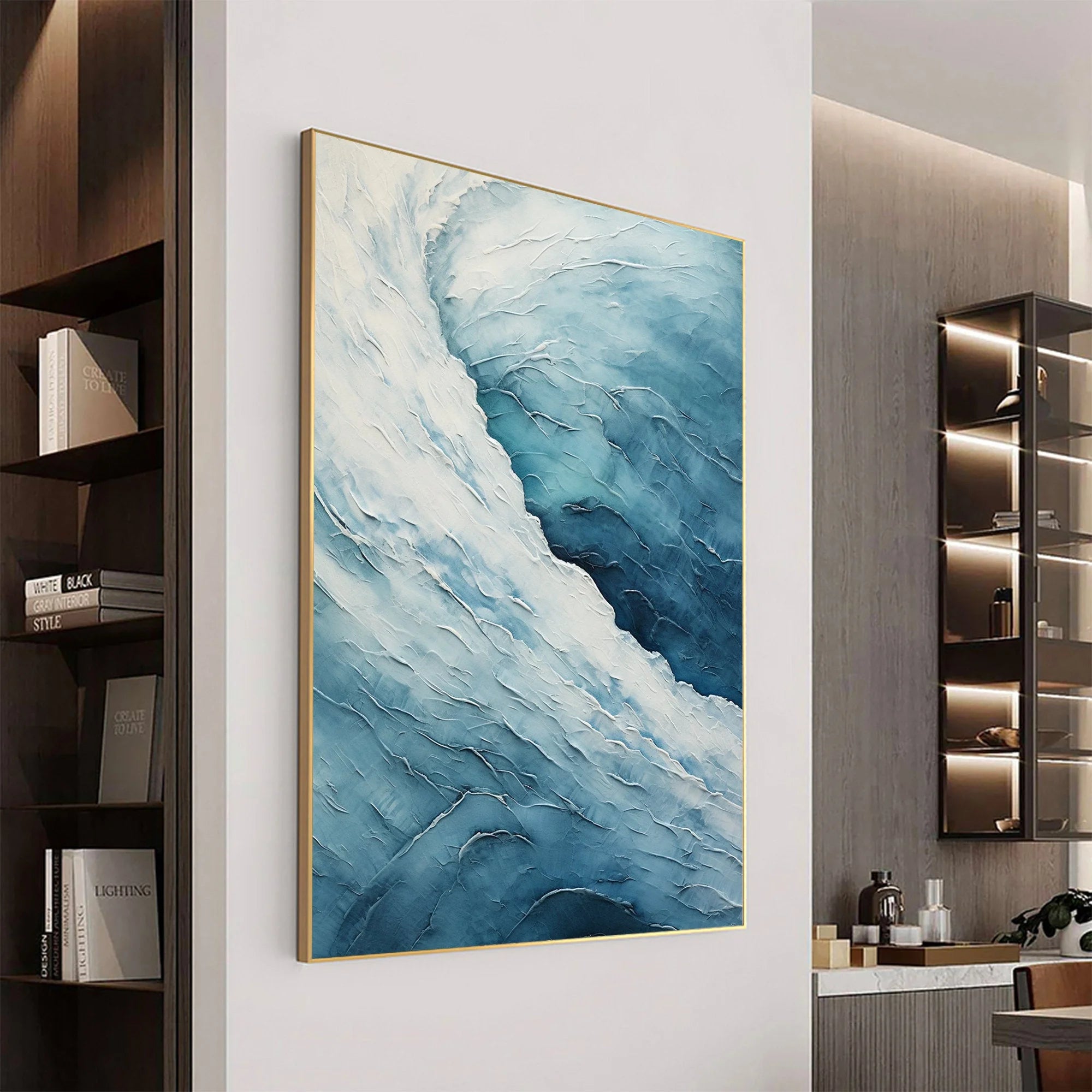 Multicolor Blue Abyss - Abstract Oceanic Textured Wall Art - Artwallpainting