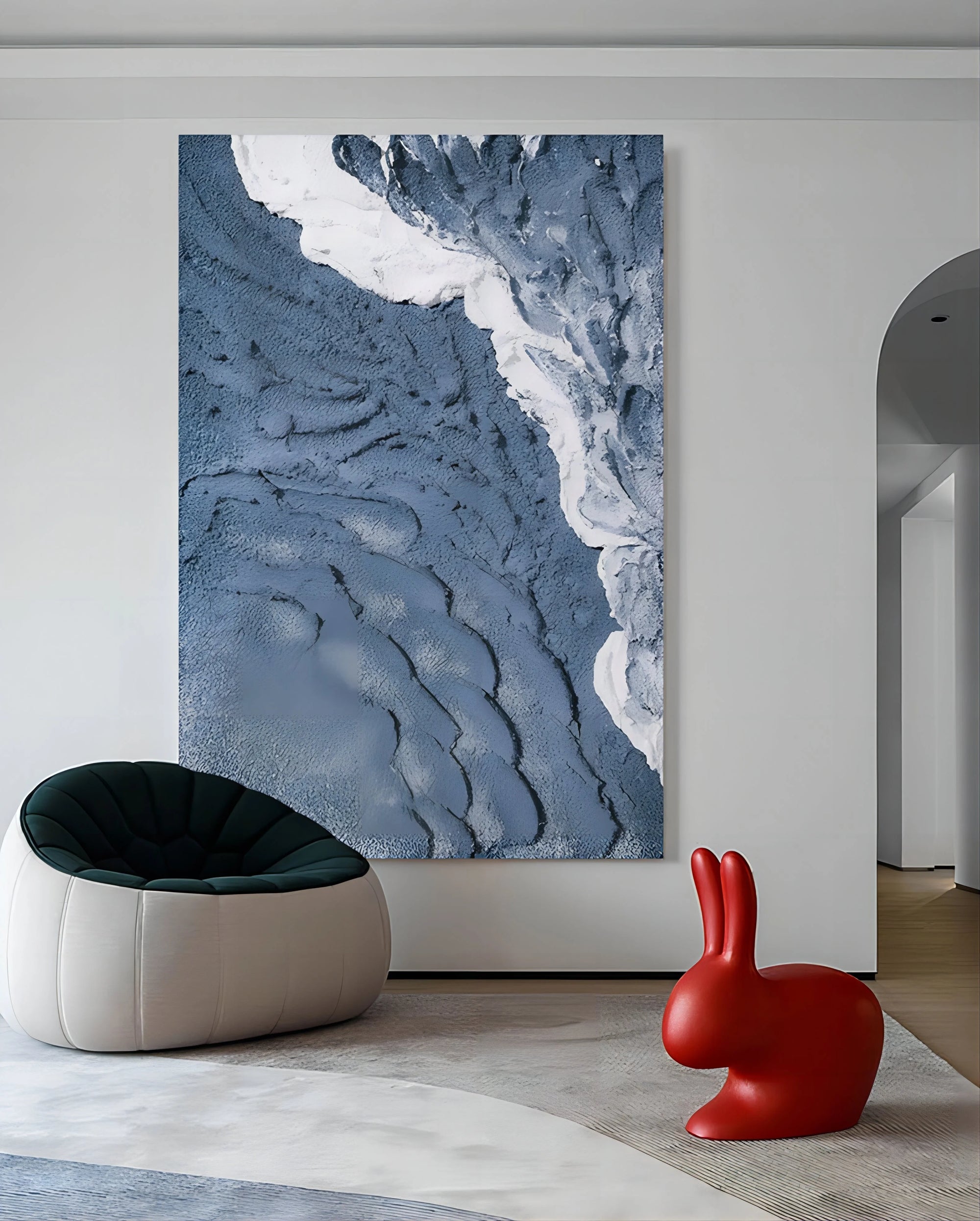 Multicolor Blue Tide Coastal Abstract - Artwallpainting
