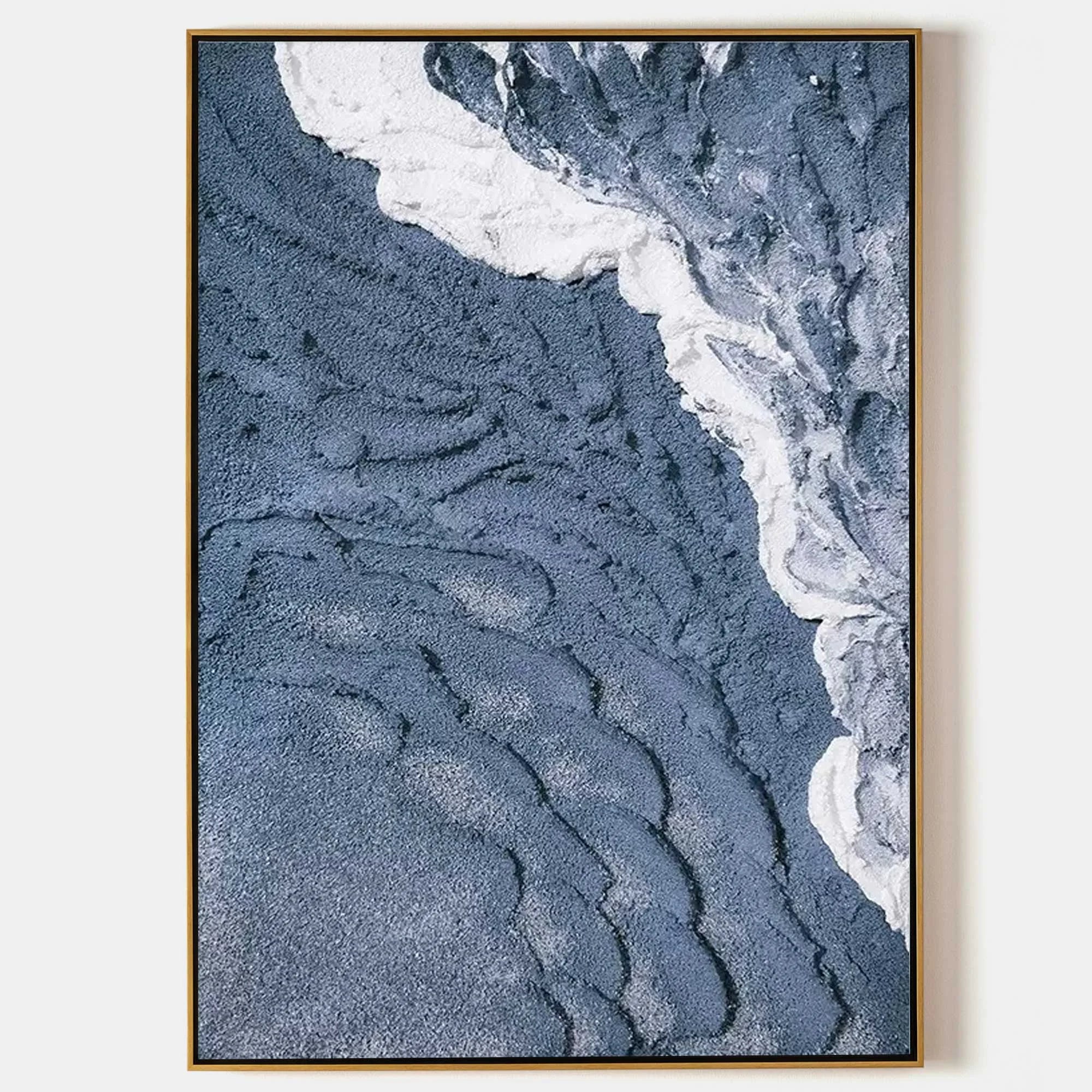 Multicolor Blue Tide Coastal Abstract - Artwallpainting