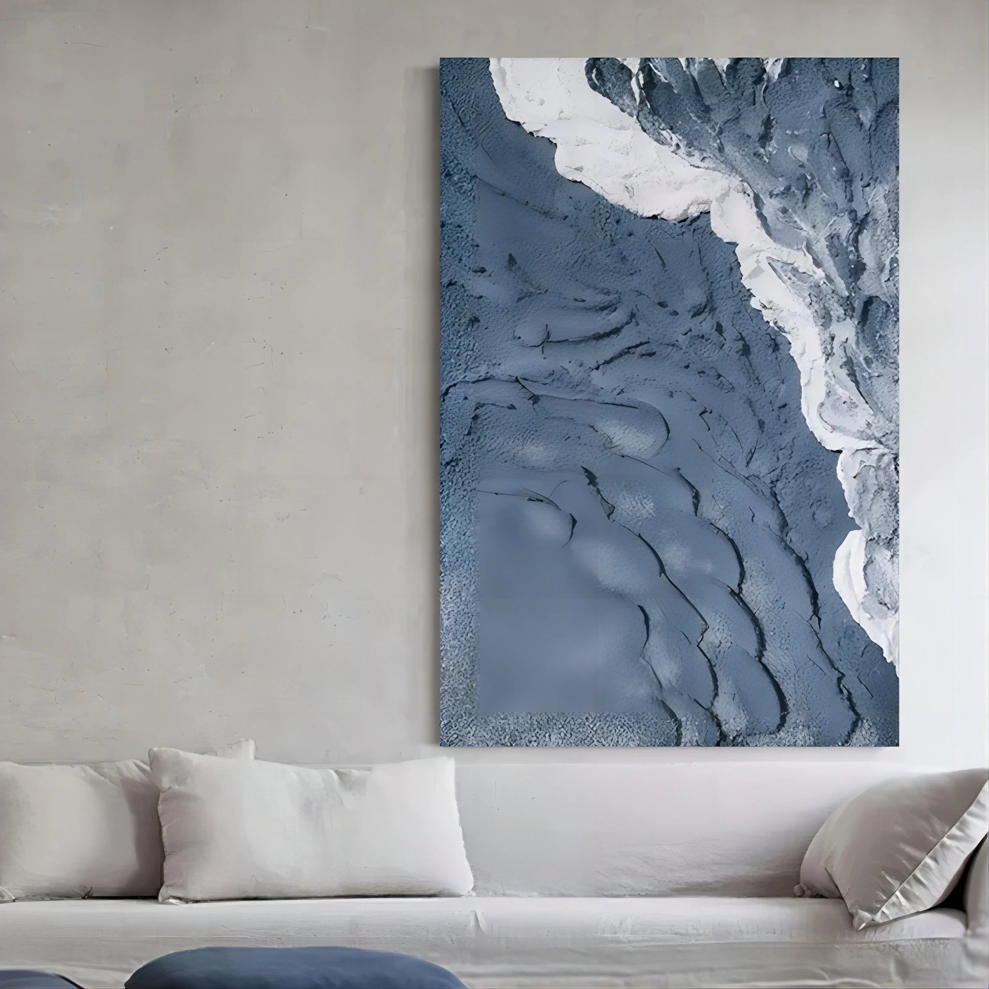 Multicolor Blue Tide Coastal Abstract - Artwallpainting
