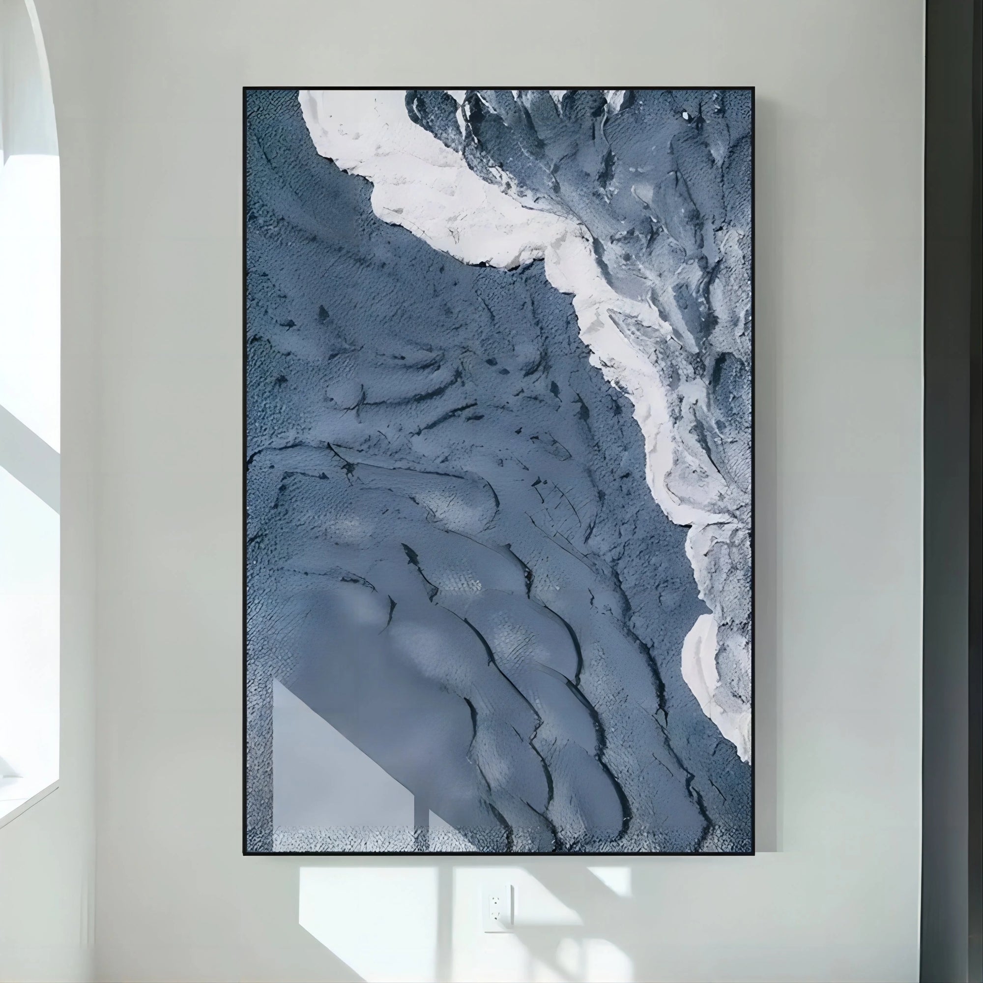 Multicolor Blue Tide Coastal Abstract - Artwallpainting