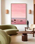 Multicolor Blush Shoreline Abstract Pink Seascape Canvas Painting - Artwallpainting