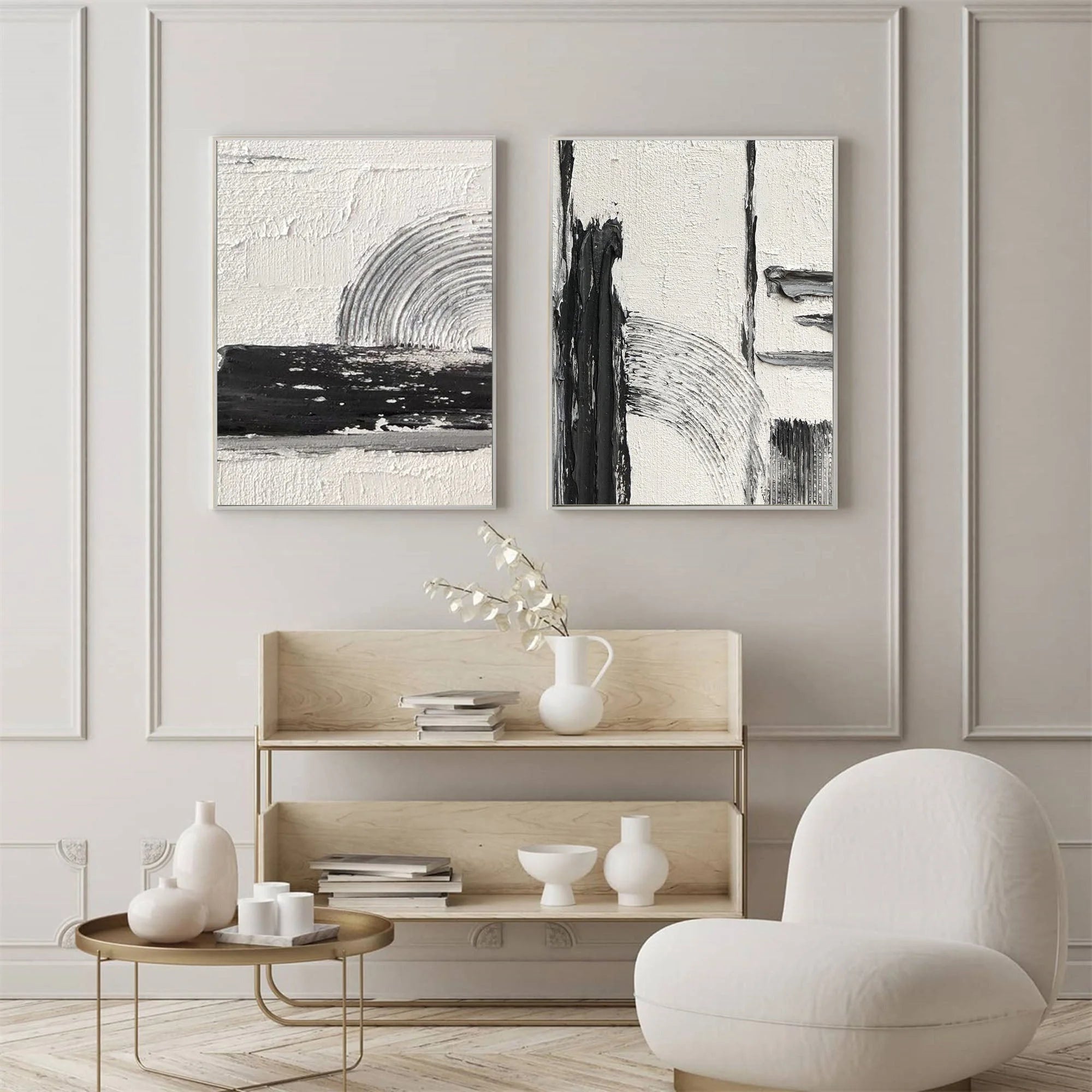 Multicolor Bold Harmony Textured Canvas Duo Set Of 2 - Artwallpainting