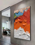 Multicolor Bold Textured Abstract Painting - Vibrant Earthy And Bright Palette Strokes - Artwallpainting