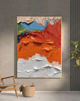 Multicolor Bold Textured Abstract Painting - Vibrant Earthy And Bright Palette Strokes - Artwallpainting