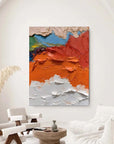 Multicolor Bold Textured Abstract Painting - Vibrant Earthy And Bright Palette Strokes - Artwallpainting