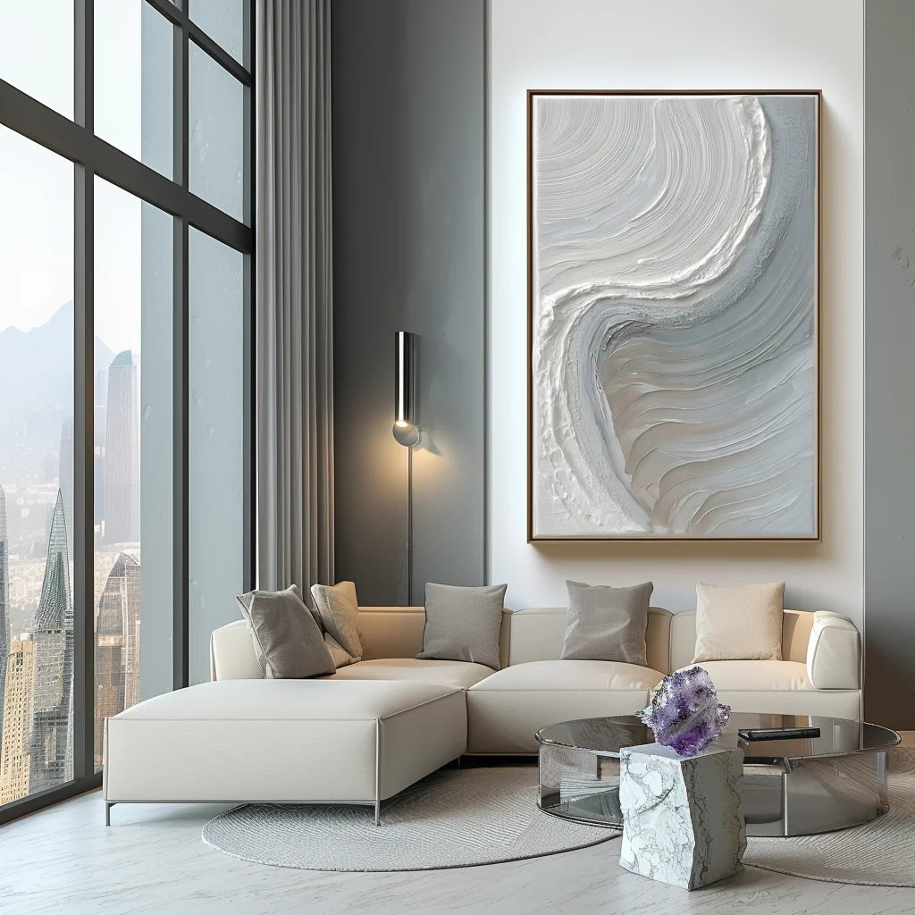 Multicolor Calm Horizons Neutral Abstract Wall Art - Artwallpainting