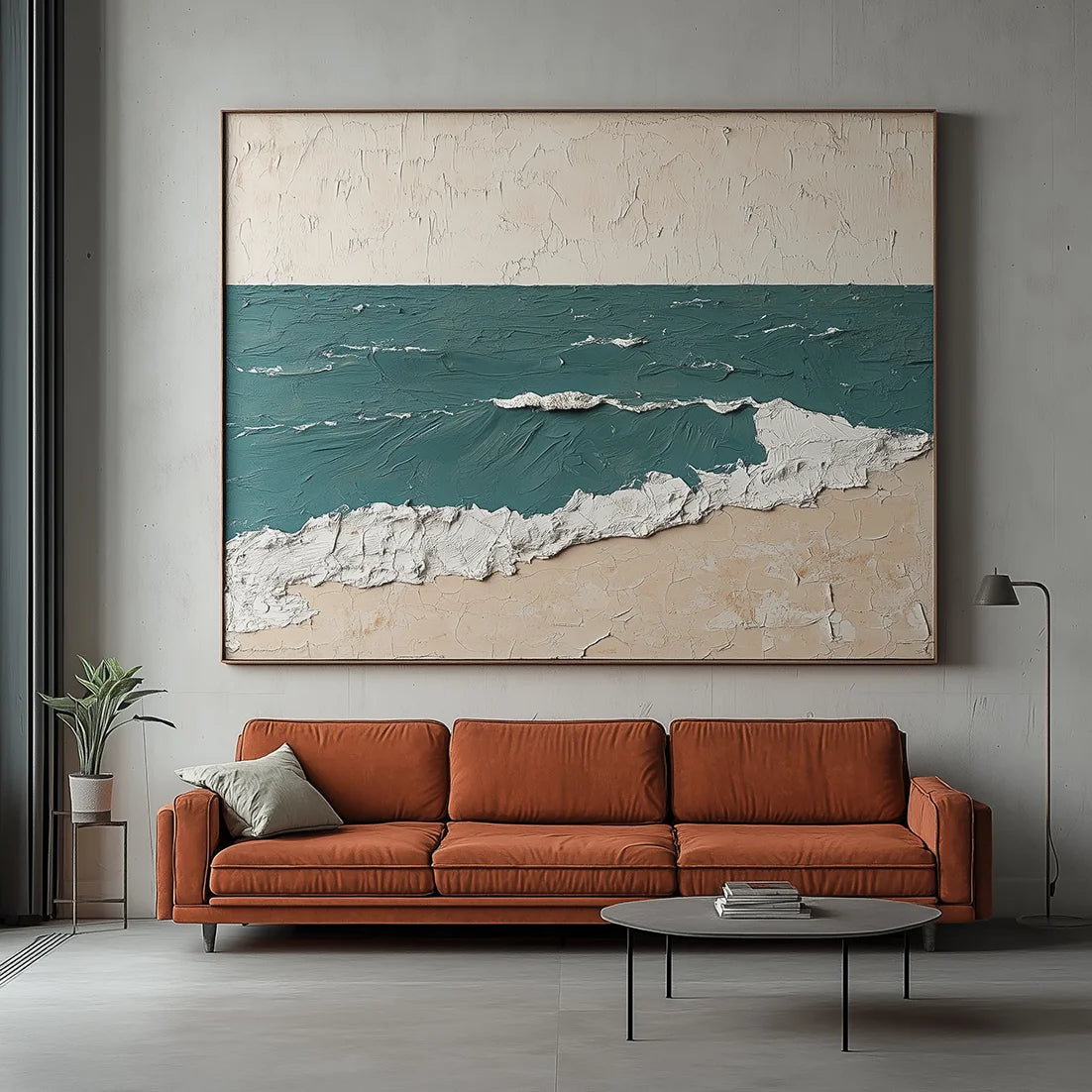Multicolor Calm Shores Seascape Textured Painting - Artwallpainting