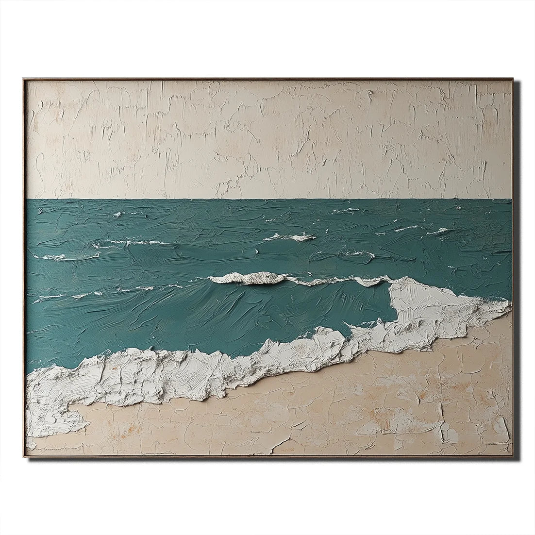 Multicolor Calm Shores Seascape Textured Painting - Artwallpainting