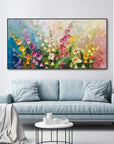 Multicolor Canvas Wall Art Textured Painting - Artwallpainting
