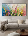 Multicolor Canvas Wall Art Textured Painting - Artwallpainting