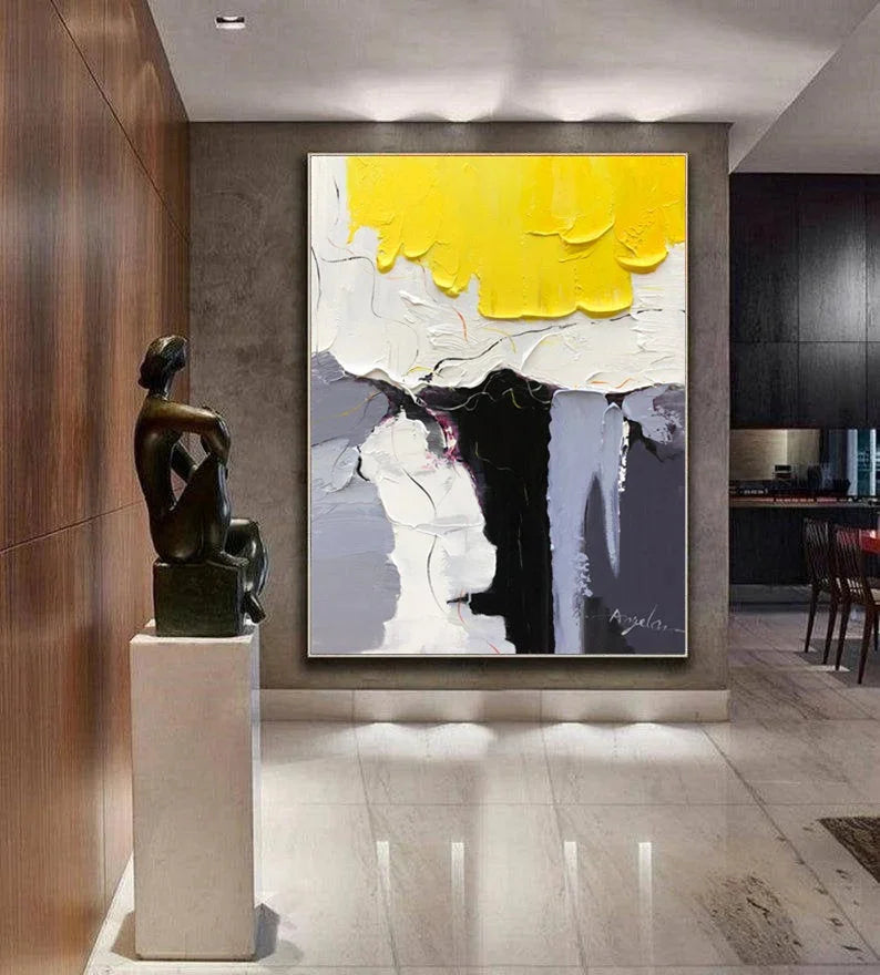 Multicolor Cascade Abstract Art Canvas Painting For Home Decoration - Artwallpainting