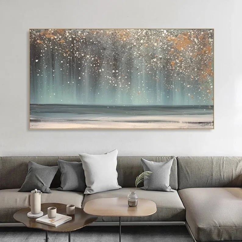 Multicolor Celestial Shoreline - Abstract Starry Seascape - Artwallpainting
