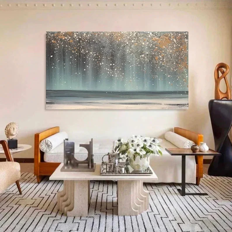 Multicolor Celestial Shoreline - Abstract Starry Seascape - Artwallpainting