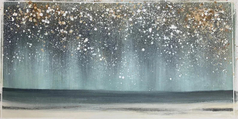 Multicolor Celestial Shoreline - Abstract Starry Seascape - Artwallpainting