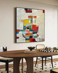 Multicolor Chromatic Mosaic - Hand-Painted Colorful Abstract Textured Oil Painting - Artwallpainting