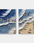 Multicolor Coastal Bliss Diptych Art Set Of 2 - Artwallpainting