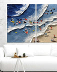 Multicolor Coastal Bliss Diptych Art Set Of 2 - Artwallpainting