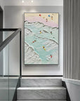 Multicolor Coastal Bliss Textured Beach Artwork - Artwallpainting