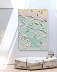 Multicolor Coastal Bliss Textured Beach Artwork - Artwallpainting
