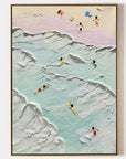 Multicolor Coastal Bliss Textured Beach Artwork - Artwallpainting