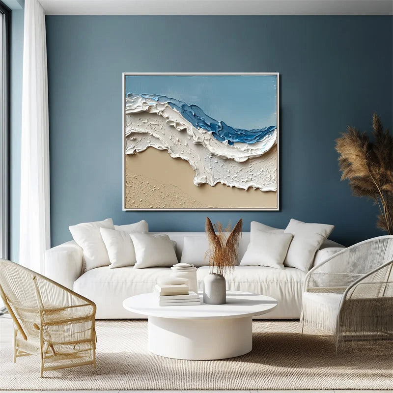Multicolor Coastal Breeze Textured Waves - Artwallpainting