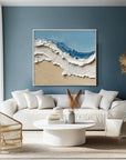 Multicolor Coastal Breeze Textured Waves - Artwallpainting