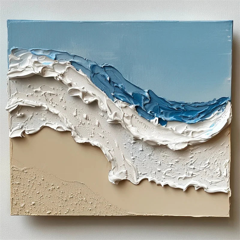Multicolor Coastal Breeze Textured Waves - Artwallpainting