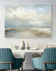 Multicolor Coastal Clouds-Modern Minimalist Calm Ocean And Sky Texture Oil Painting Wall Art - Artwallpainting
