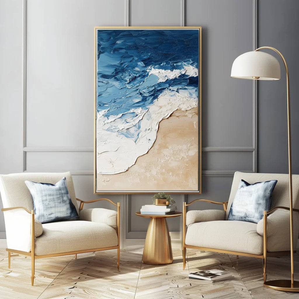 Multicolor Coastal Harmony A Canvas Painting For Home Decoration - Artwallpainting