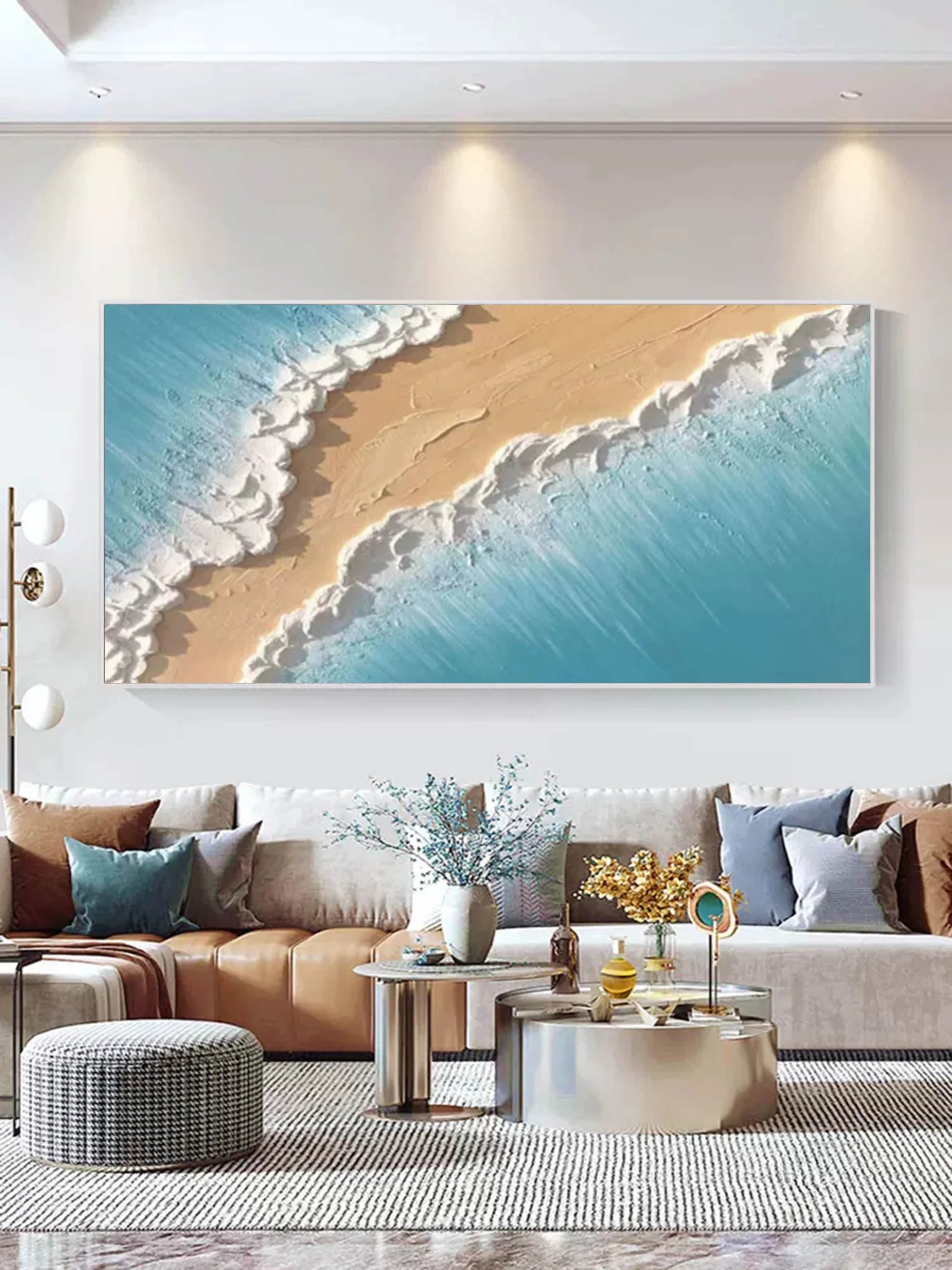 Multicolor Coastal Harmony Canvas Painting For Home Decoration - Artwallpainting