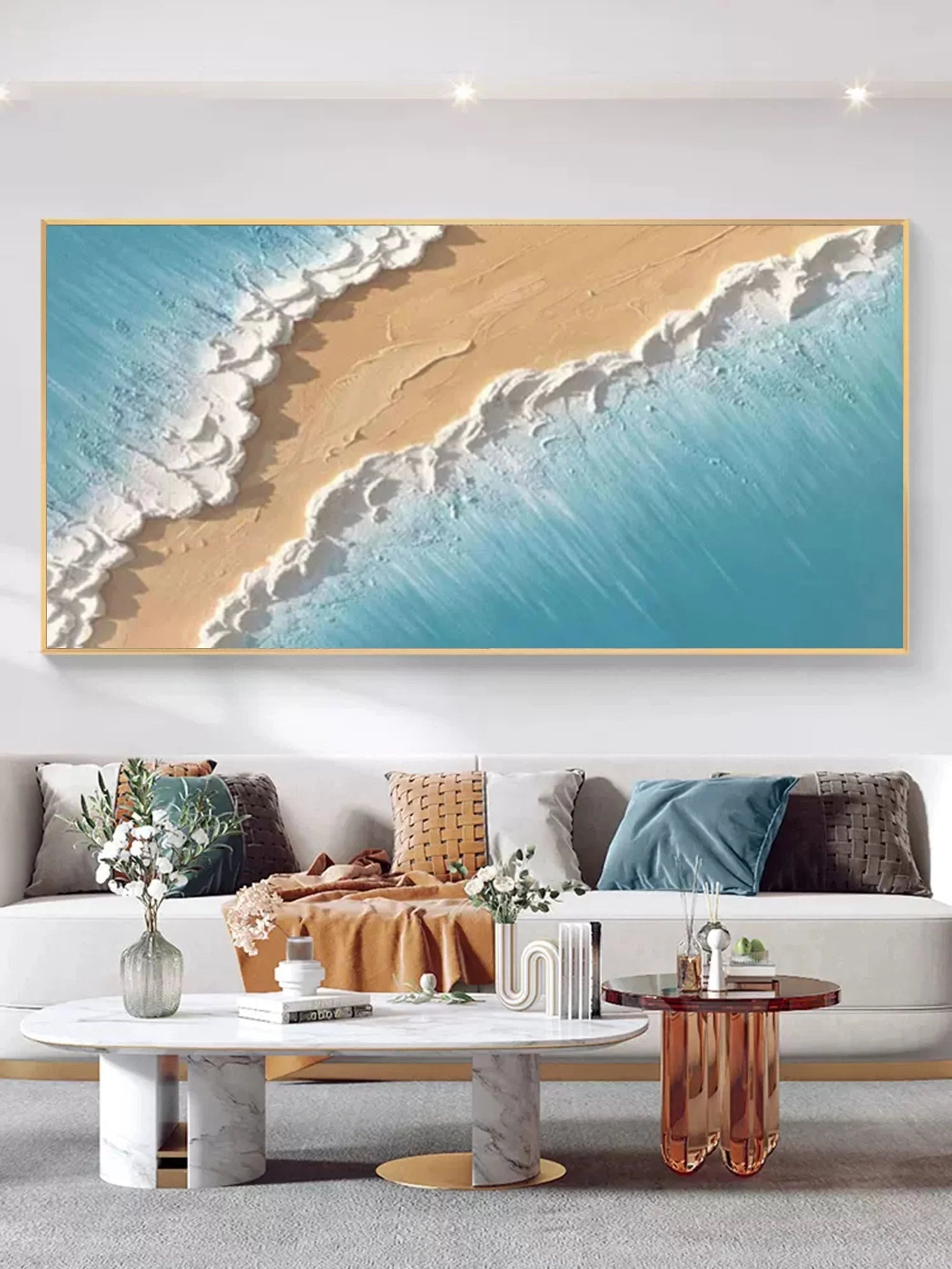 Multicolor Coastal Harmony Canvas Painting For Home Decoration - Artwallpainting