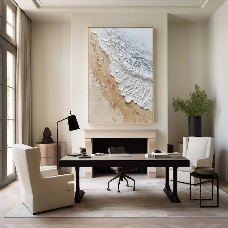 Multicolor Coastal Serenity-Natural Abstract Coastal Landscape Texture Wall Art - Artwallpainting
