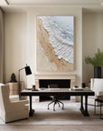 Multicolor Coastal Serenity-Natural Abstract Coastal Landscape Texture Wall Art - Artwallpainting