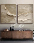 Multicolor Coastal Textures Painting Set Of 2 - Artwallpainting