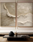 Multicolor Coastal Textures Painting Set Of 2 - Artwallpainting