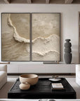 Multicolor Coastal Textures Painting Set Of 2 - Artwallpainting