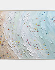 Multicolor Coastal Vibrance Textured Beach View Art - Artwallpainting