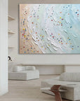 Multicolor Coastal Vibrance Textured Beach View Art - Artwallpainting